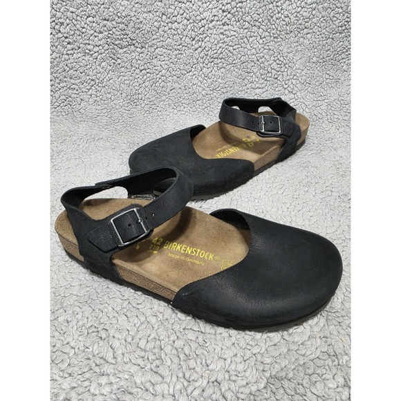 Birkenstock Messina Mary Jane Black Nubuck Leather EU 42 Womens 11 Mens 9 RARE - Picture 1 of 14